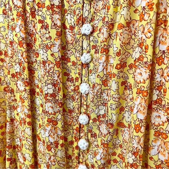 Free People Molly Jo Floral MIDI Dress — Golden Combo (XS) - Picture 7 of 13